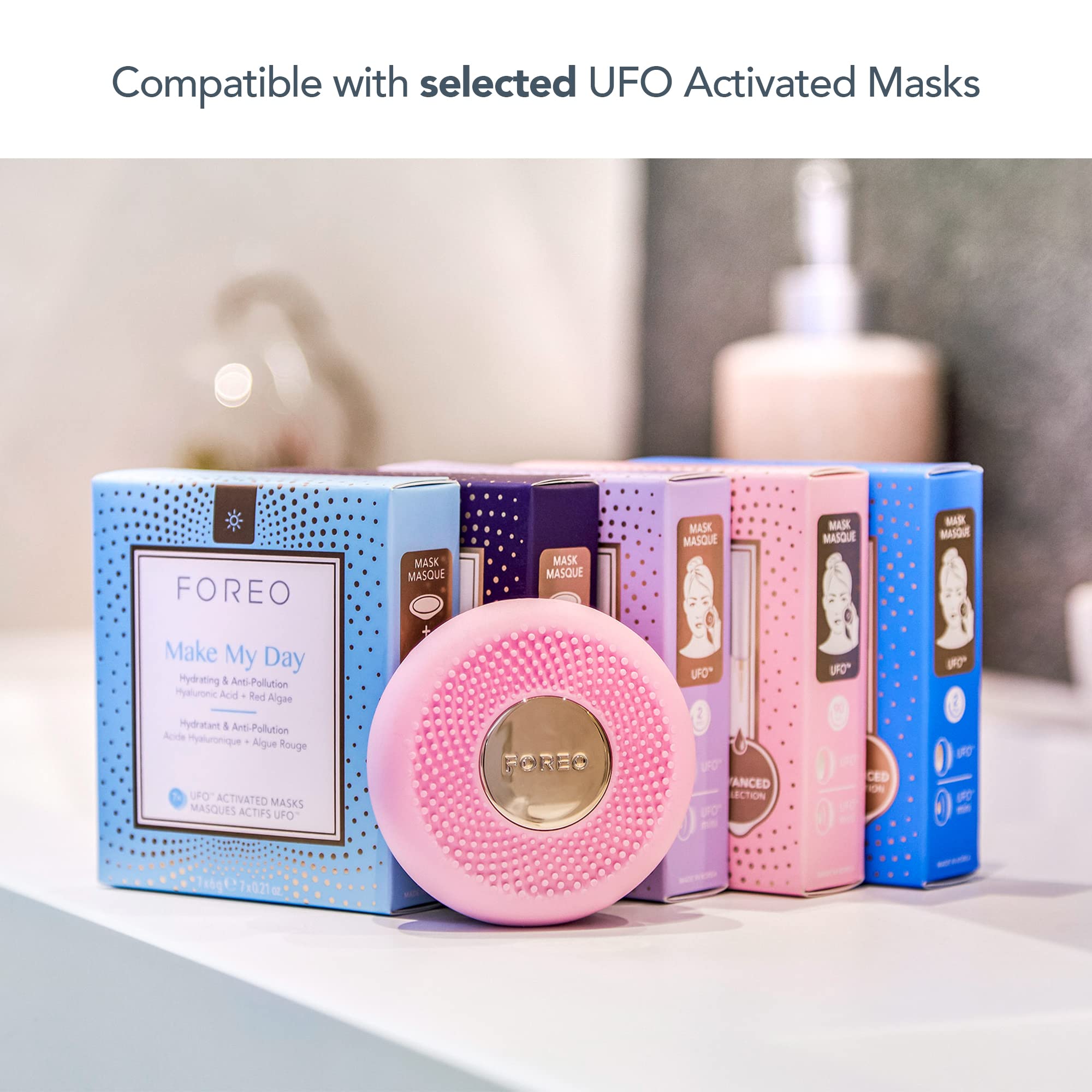 FOREO UFO Mini Face Mask Treatment, Full LED Spectrum & Red Light Therapy for Face, Warming, Face Moisturizer, Dark Spot & Acne Scar Treatment for Face, Anti Aging, Nourishing, Mint