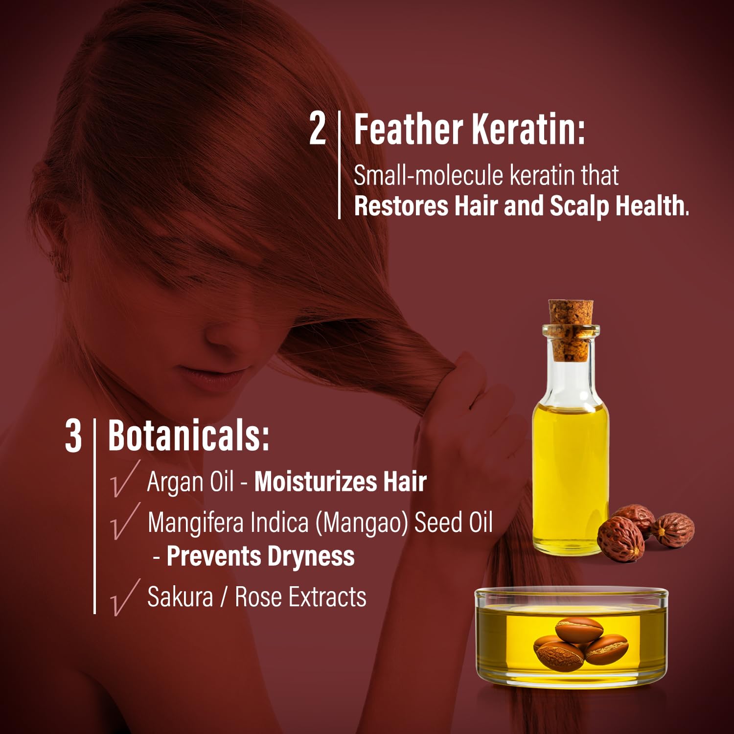 Moist Diane Keratin Hair Treatment for Hair Loss & Itchy Scalp Men & Women, Organic Hair Conditioner with Argan Oil from Japan, Dry Scalp Solution for Hair Thickening, HAIR FALL CONTROL, 15.2 Fl Oz