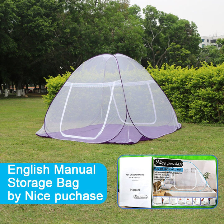 NICE PURCHASE New Portable Folding Mosquito Net Tent Freestand Bed 1 or 2 Openings (1.5m)