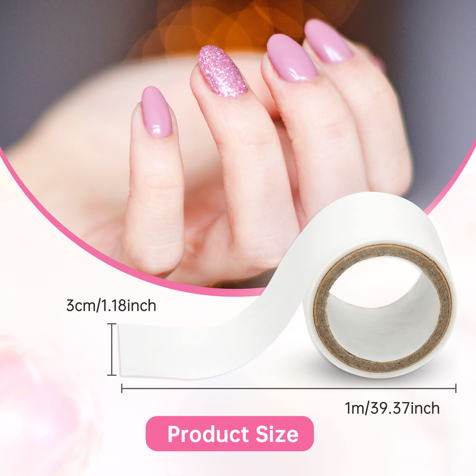 Chrontier Silk Nail Wrap Nail Splits Breaks Instant Reinforce Repair Bandage Tape Protector Self Adhesive Easy Trimerable for UV Gel Acrylic Nail Art Extension Fiberglass Professional Manicures Tool
