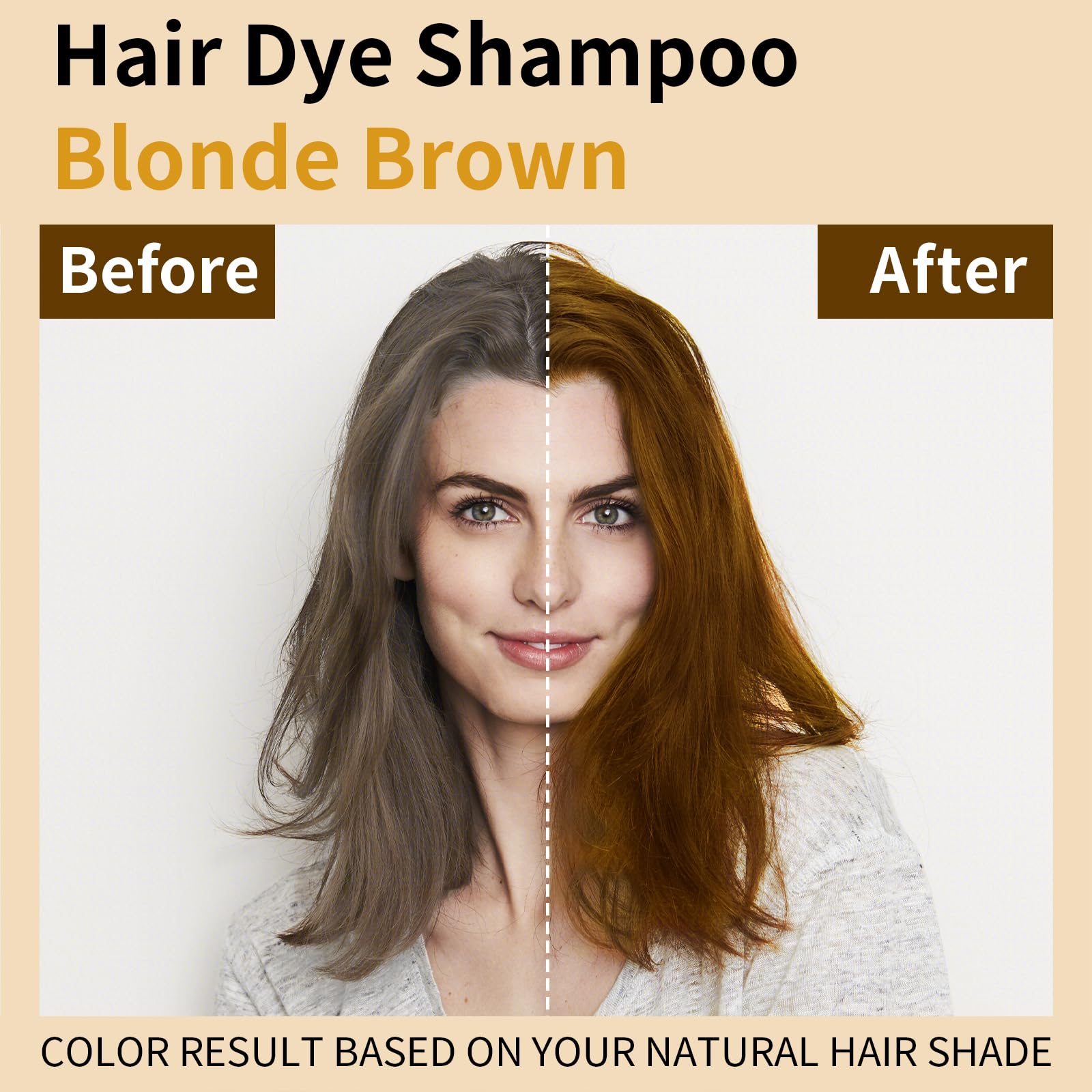 Sklight Hair Dye Shampoo 3 in 1, Long-Lasting Hair Color Shampoo for Women & Men, Instant Magic Hair Dye with Herbal Ingredients, Champu Para Canas Mujer 16.9 Fl Oz (Blonde Brown)