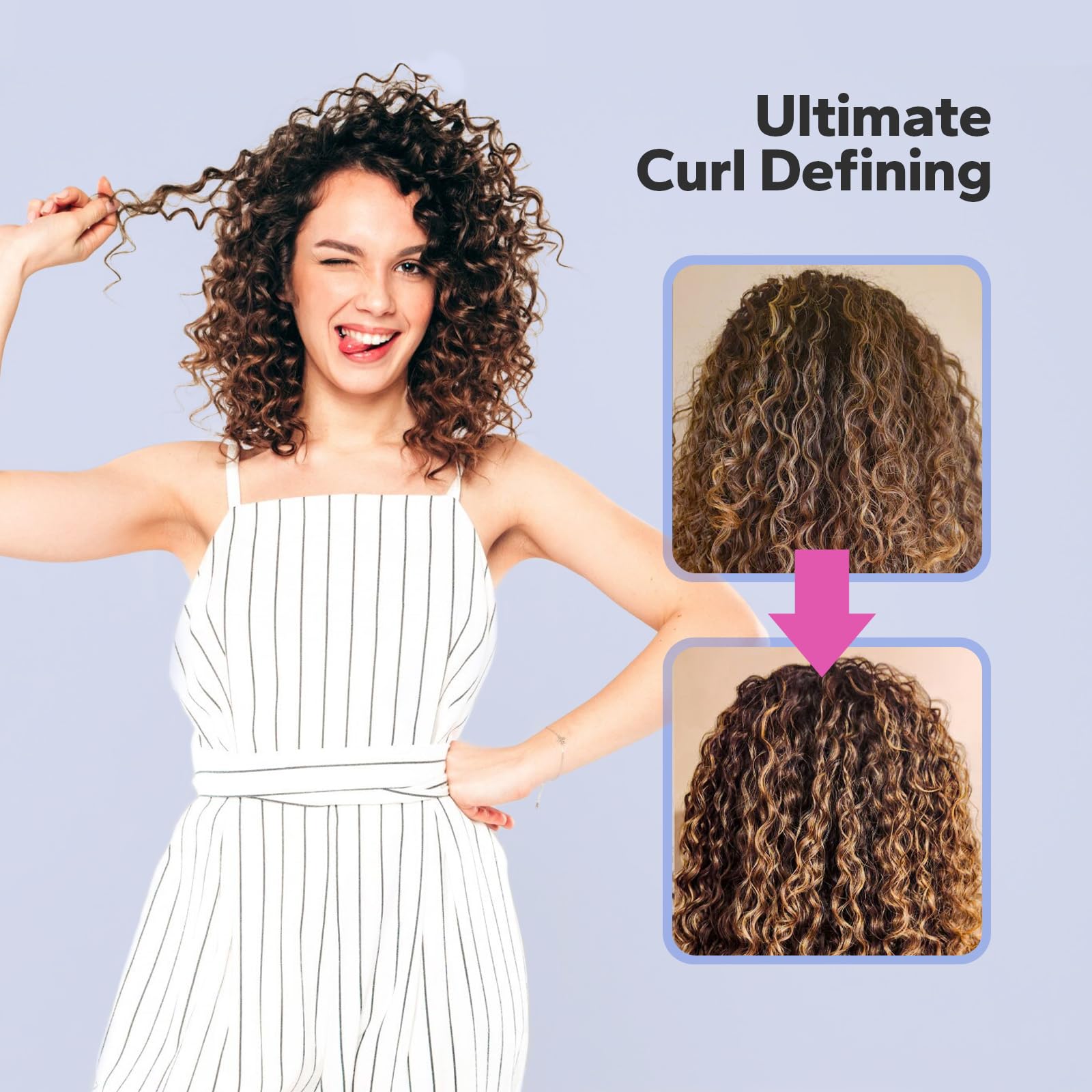 StyleShark 3 in 1 Styling Cream (250ml), Ultimate Curl Cream for Curly & Wavy Hair, Anti-Frizz, Curl Defining & Smoothing, Hair Care Essentials for Frizz Control, Heatless Curls, Slick Back Styles