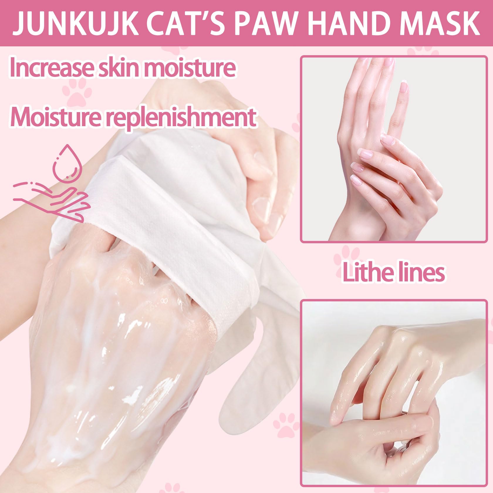 JunKuJK 6PCS Hand Masks,Hydrating Hand Masks Moisturizing Gloves Overnight for Dry Cracked Hands,Daily Hand Care Hand Masks Gift Set for Women and Men A