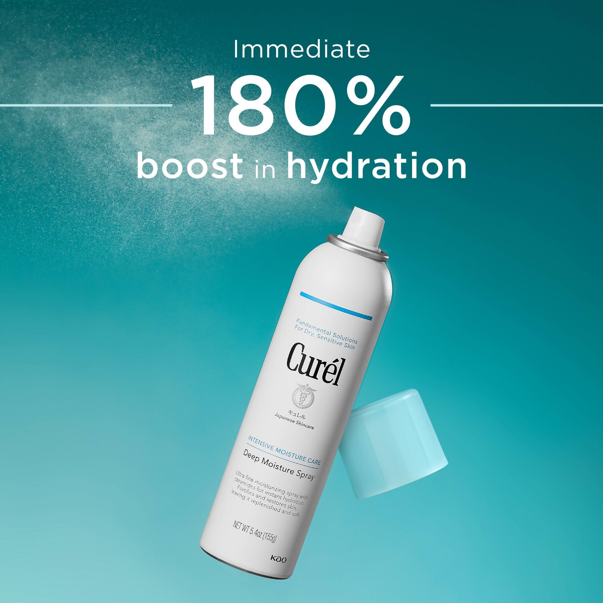 Curel Japanese Skin Care Deep Moisture Spray, Spray on Moisturizer for Dry Skin, Face Hydrating Spray with Ceramides, 5 Oz