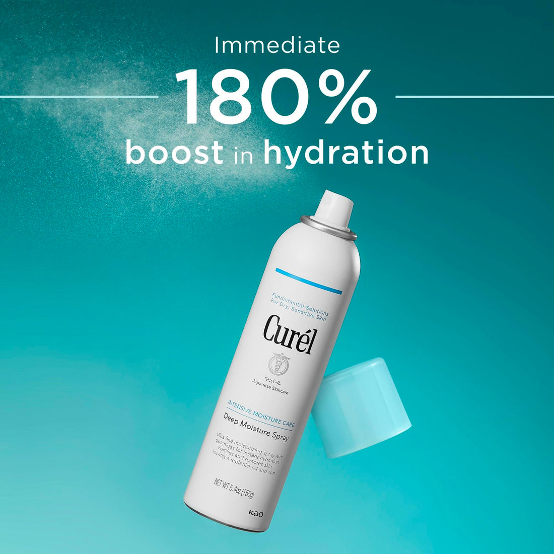 Curel Japanese Skin Care Deep Moisture Spray, Spray on Moisturizer for Dry Skin, Face Hydrating Spray with Ceramides, 5 Oz