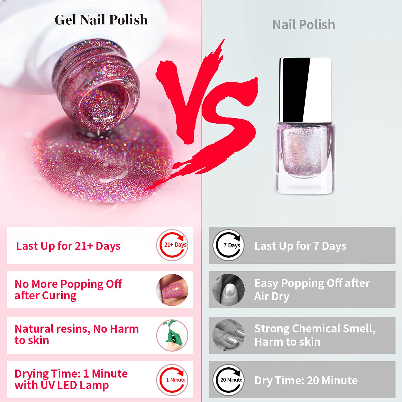 RARJSM Holographic Nail Polish Dark Purple Nail Polish 1 Pack 0.25 Fl.oz Quick Dry Gel Polish Nail Lamp Cured for Salon Home DIY Nail Art Design RAR76