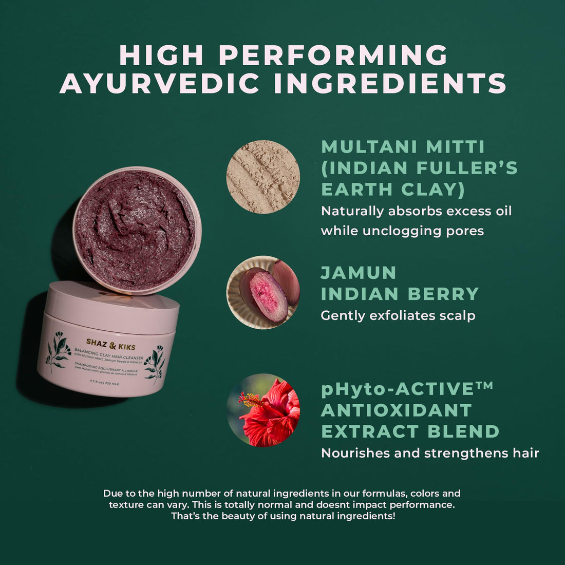 SHAZ & KIKS Balancing Clay Hair Cleanser | Sulfate-Free,Clarifying Shampoo for All Hair Types | Strengthen Roots and and Reduce Hair Shedding with Indian Clay and Hibiscus