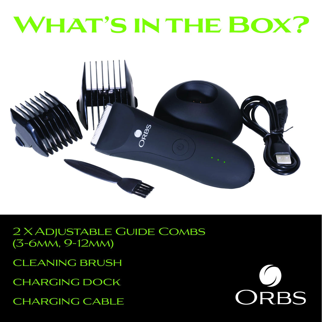 Orbs Electric Trimmer for Men, Premium Ball Trimmer/Shaver for Men, Waterproof Groin and Body Shaver Groomer, Replaceable Ceramic Blade Heads,100 Min Battery Life