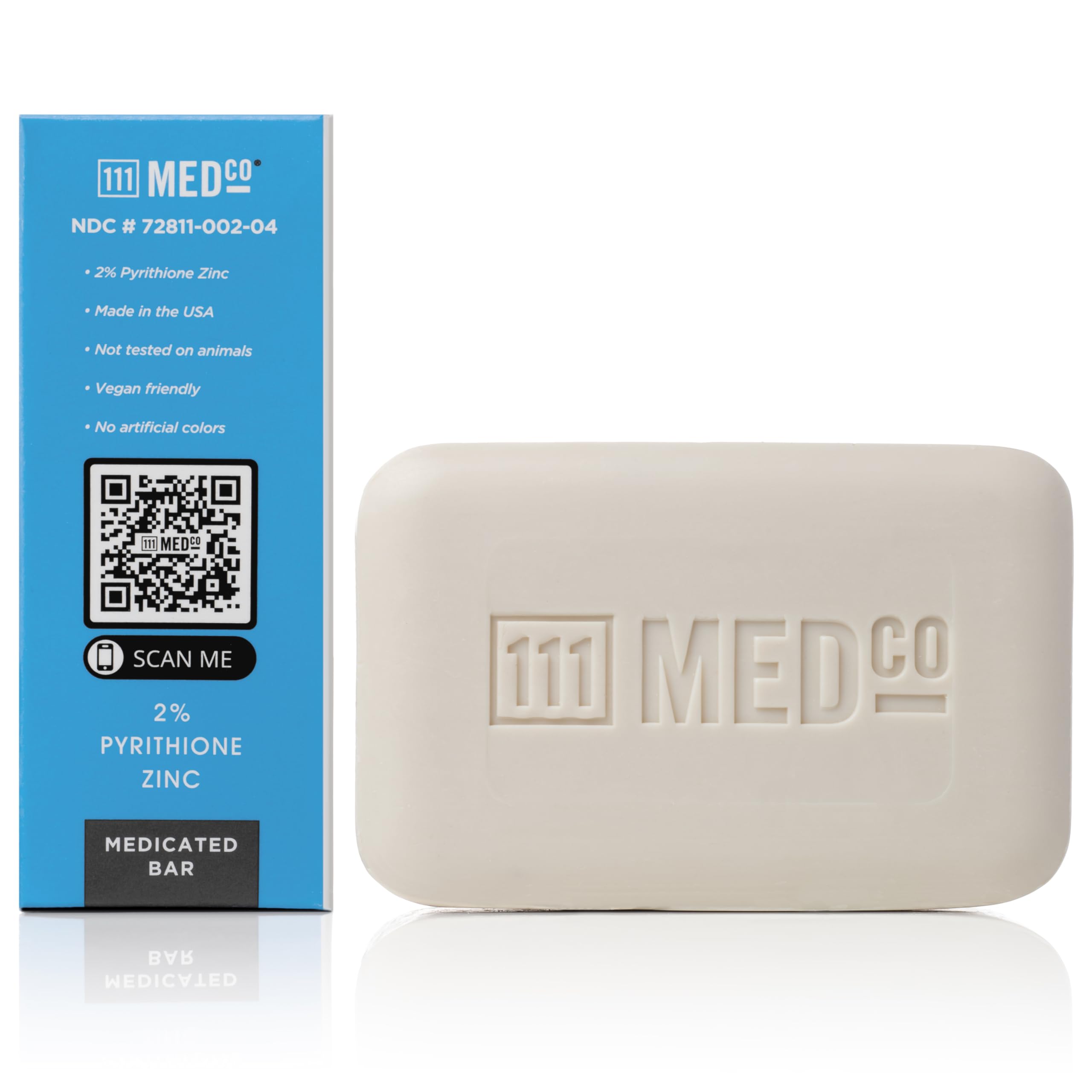 111MedCo 2% PYRITHIONE ZINC Medicated 4oz. Skin Cleansing Soap Bar