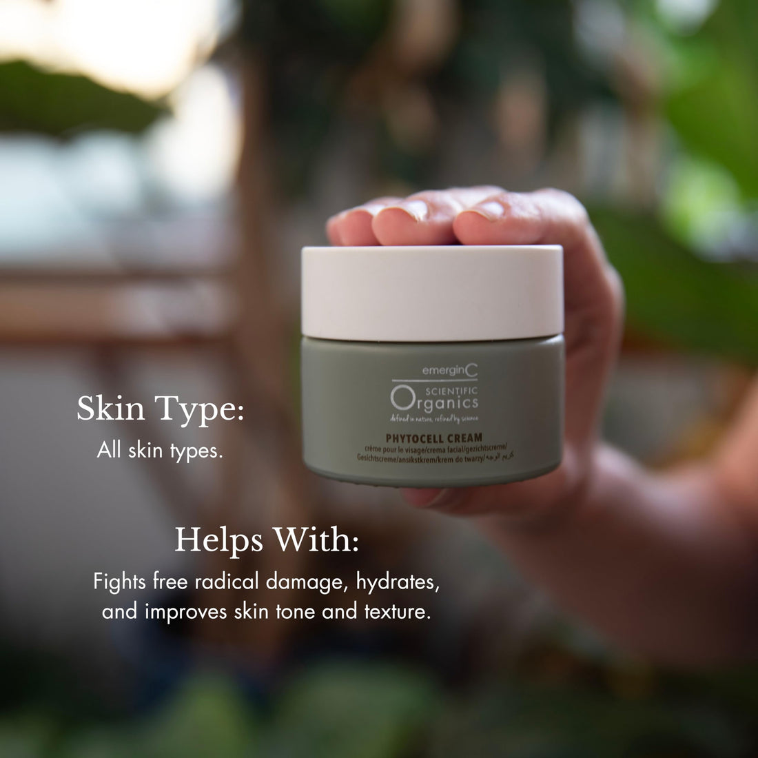 emerginC Scientific Organics - Phytocell Cream, Anti Aging Hydrating and Brightening Cream Infused with Grape Stem Cells for All Skin Types, 50ml / 1.6oz by EmerginC