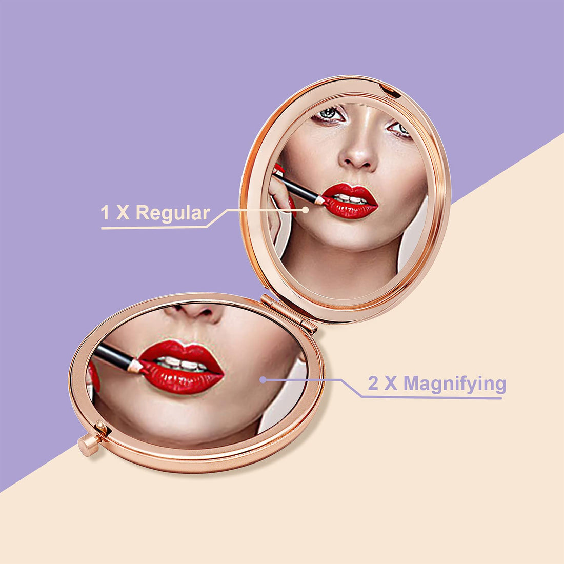 Jielahua Daughter Inspirational Gift, Daughter Gifts from Mom, Daughter Birthday Gift Ideas, Rose Gold Compact Makeup Mirror for Her, Daughter Christmas Graduation Wedding Gift, Present for Daughter