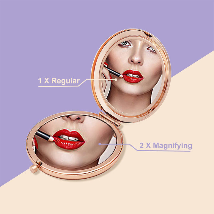 Jielahua Daughter Inspirational Gift, Daughter Gifts from Mom, Daughter Birthday Gift Ideas, Rose Gold Compact Makeup Mirror for Her, Daughter Christmas Graduation Wedding Gift, Present for Daughter