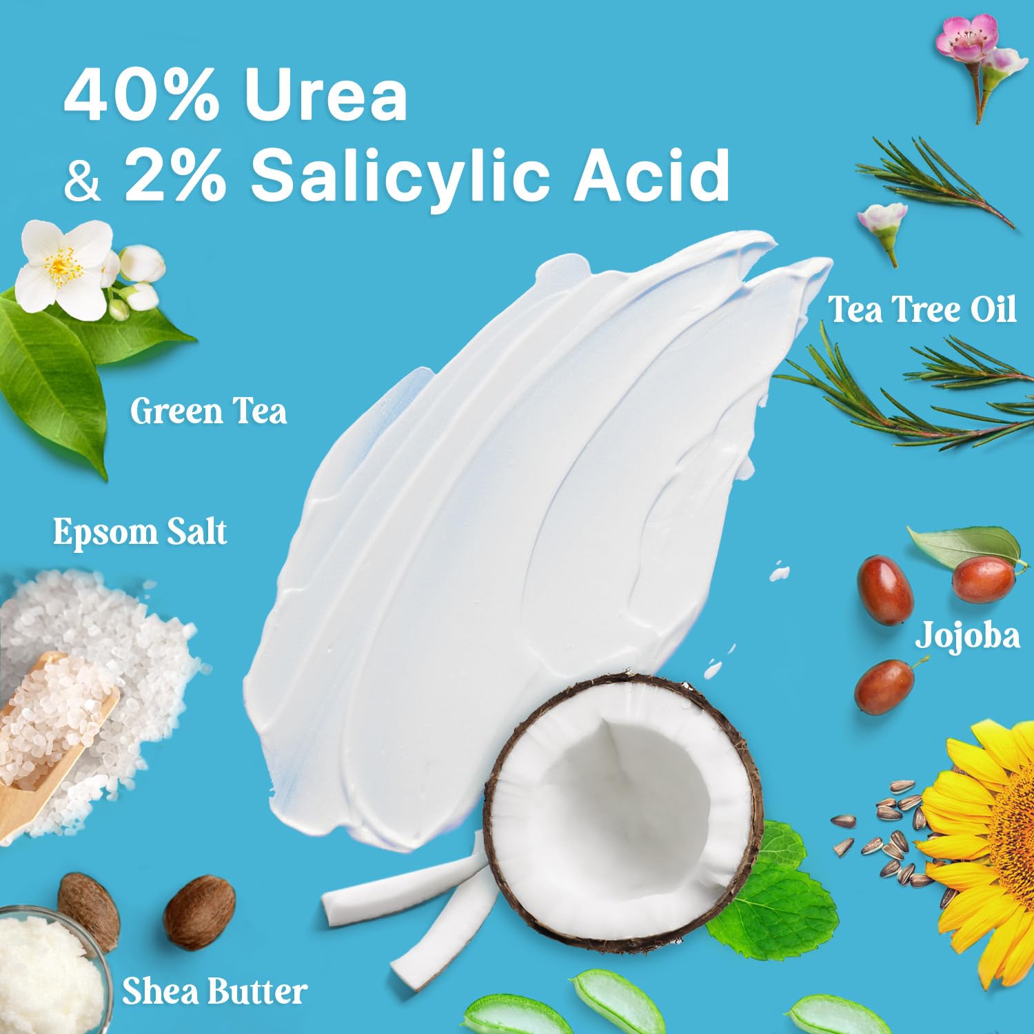 Ebanel Urea Cream 40% Plus Salicylic Acid 4.6 Oz, Callus Remover Hand Cream Foot Cream For Dry Cracked Feet, Hands, Heels, Knees, Intensive Moisturizes & Softens Skin, Exfoliates Dead Skin