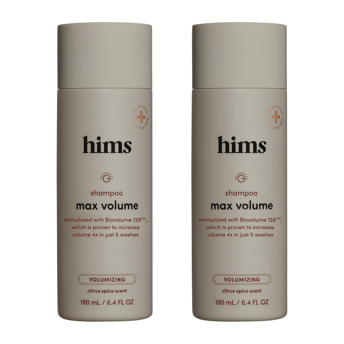 hims Max Volume Shampoo, 2 Pack - Volumizing Natural Shampoo for Men with Biotin - Adds Volume, Shine & Bounce - Citrus Spice - 2 x 6.4 fl oz