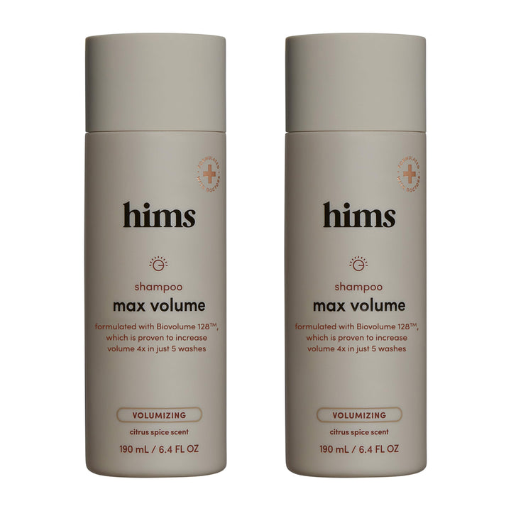 hims Max Volume Shampoo, 2 Pack - Volumizing Natural Shampoo for Men with Biotin - Adds Volume, Shine & Bounce - Citrus Spice - 2 x 6.4 fl oz