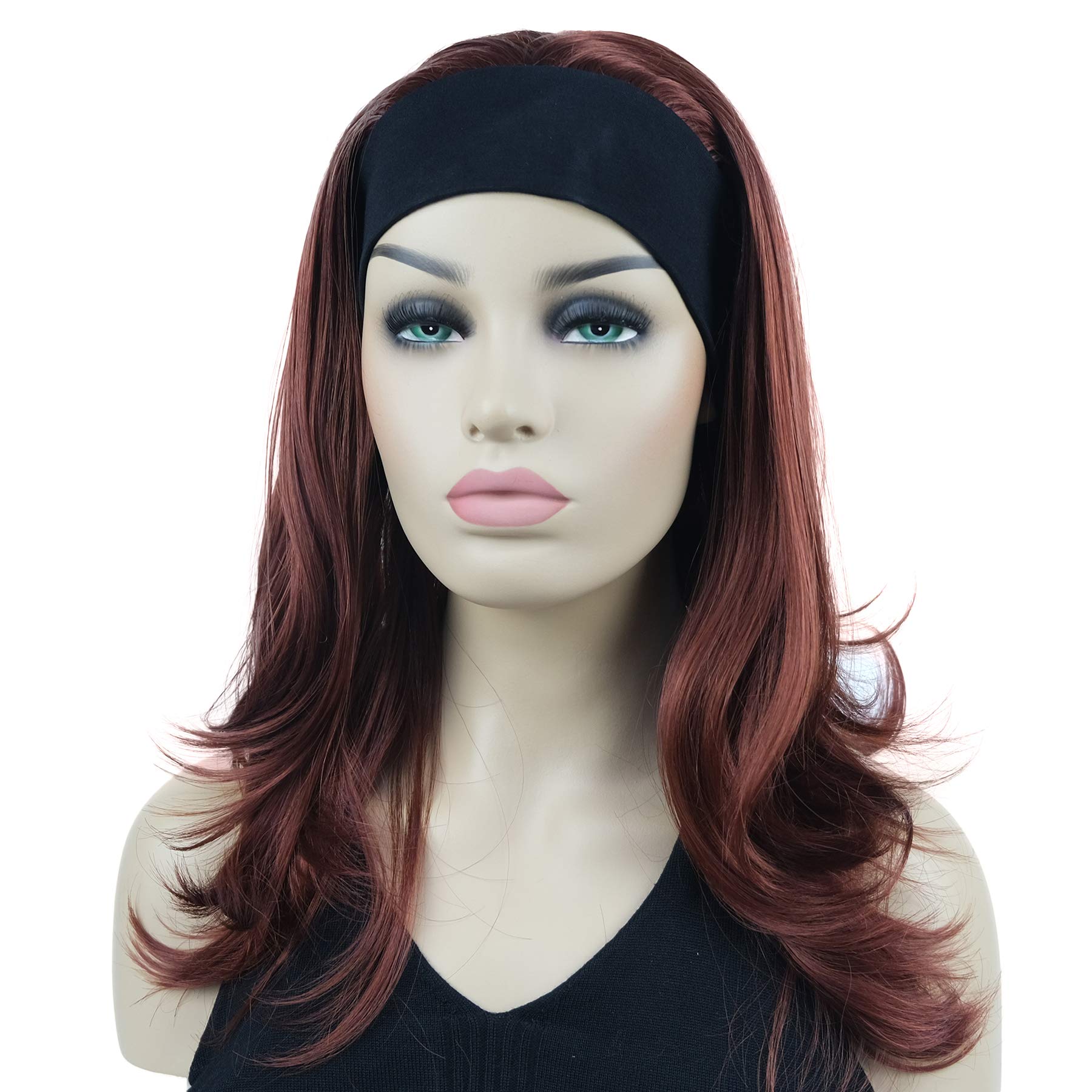 Lydell Long Straight Wave Headband Synthetic Wigs (131 Burgundy Red)