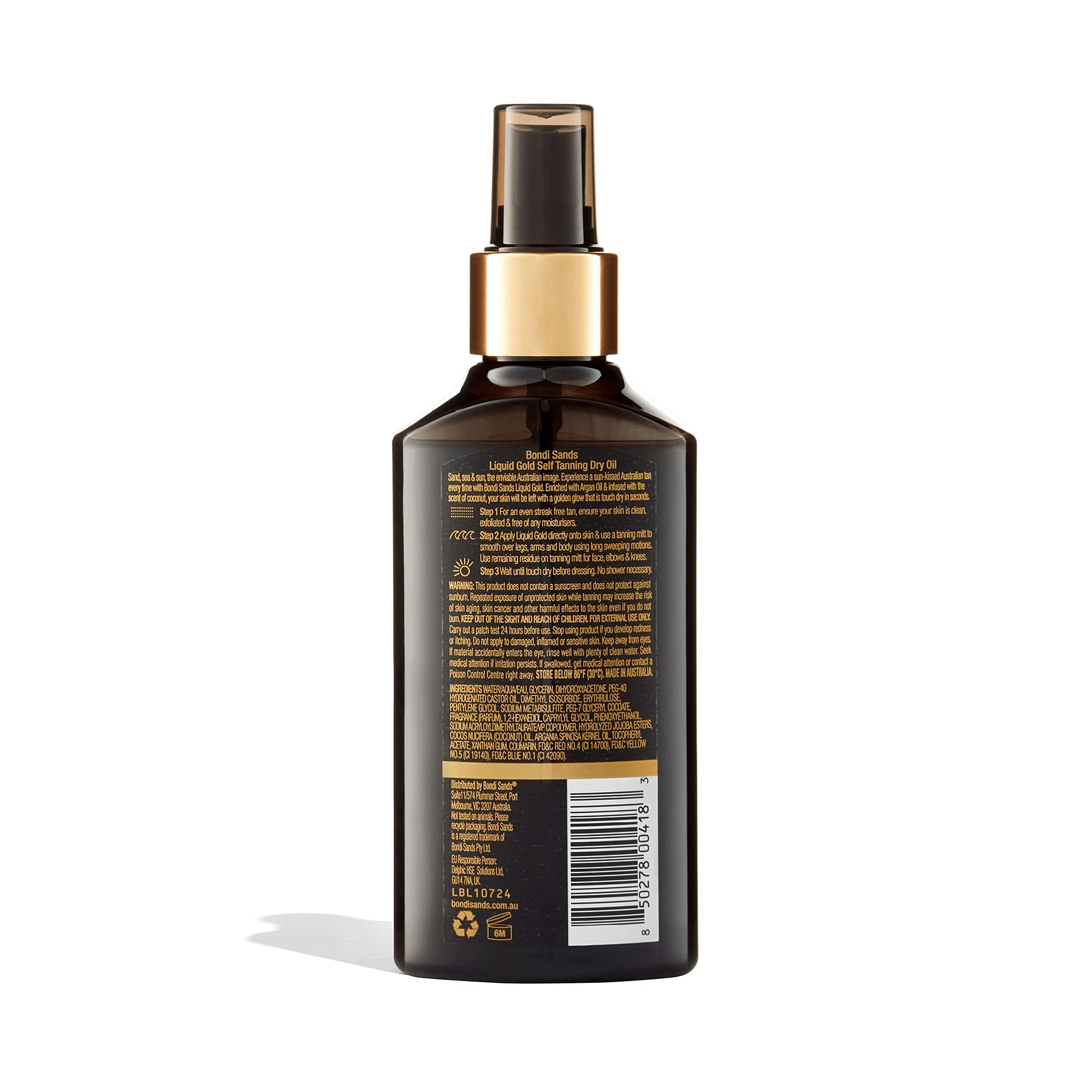 Bondi Sands- Liquid Gold Self Tanning Dry Oil Provides a Longer Lasting Tan and Skin Hydration (150ML)