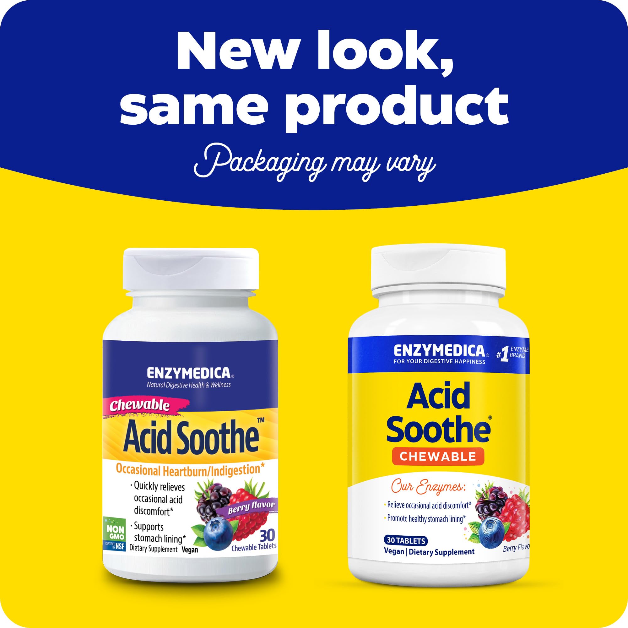 Enzymedica - Chewable Acid Soothe, Supports the Relief of Occasional Heartburn + Indigestion, 30 count