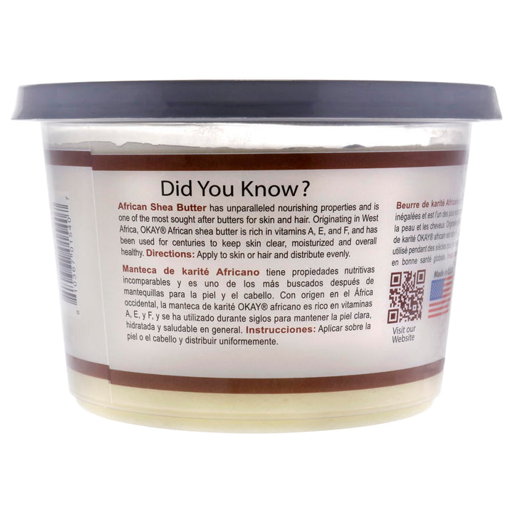 OKAY SHEA BUTTER JAR WHITE 13oz weight (16oz jar size)