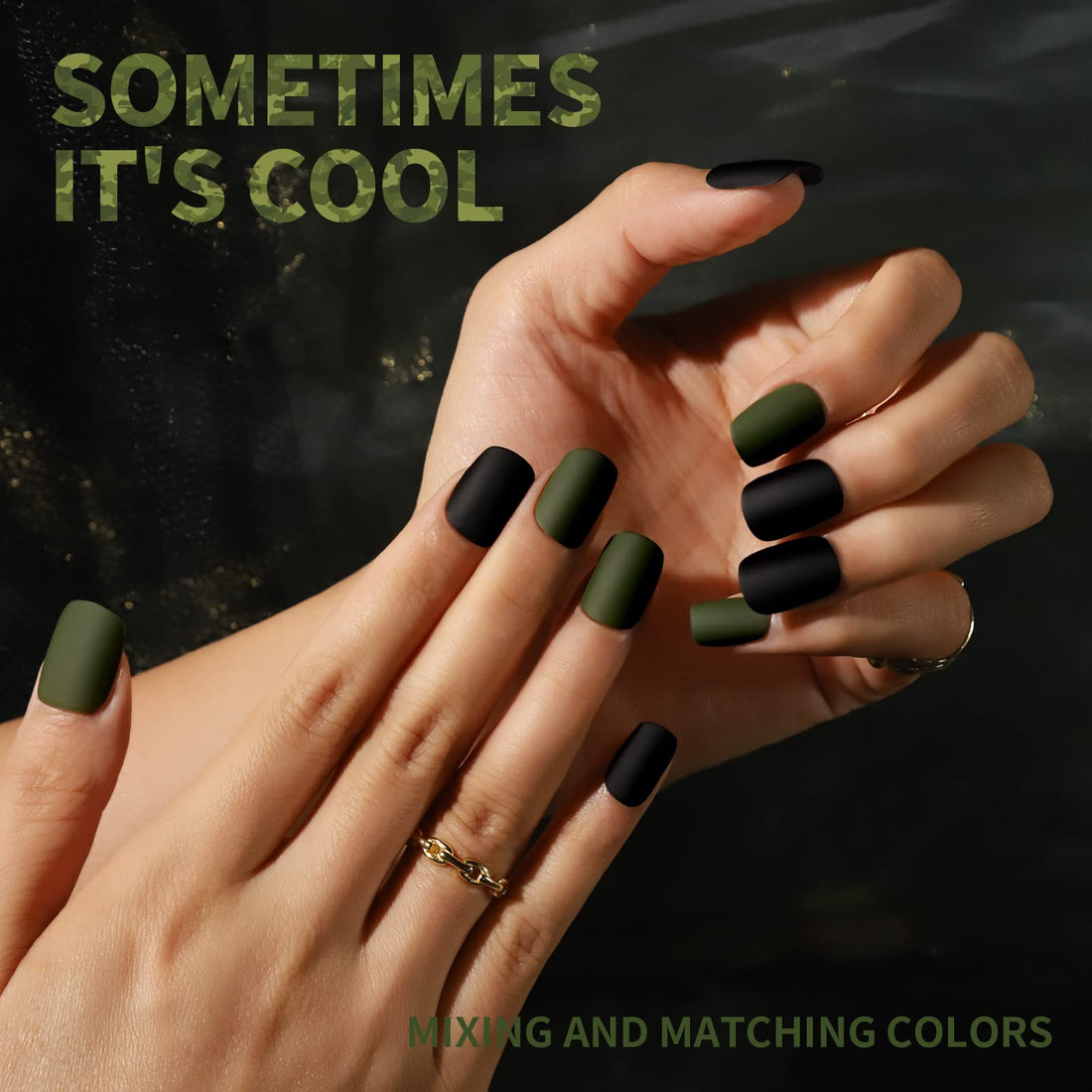 Teenitor Press on Nails Short,576pcs Matte Square Short Fake Nails with Nail Glue, Glue on Nails,24 Colors