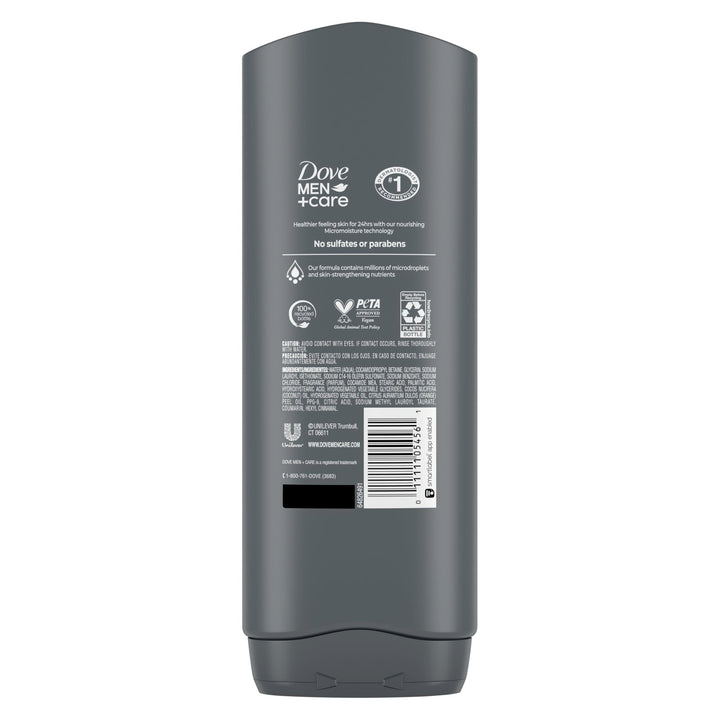DOVE MEN + CARE Midnight Classico Body and Face Wash 4 Count for Calm, Replenished & Hydrated Skin