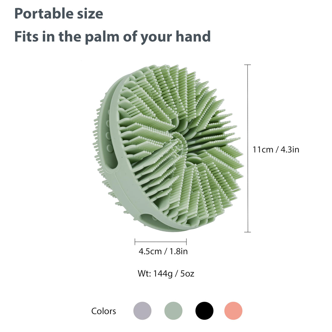 2 PC Silicone Exfoliating Body Scrubber, Silicone Body Shampoo Brush, Soft Silicone Loofah for Sensitive Skin, Shower Silicone Hair Scalp Massager, Easy to Clean, Lather Well(Gray&Green)