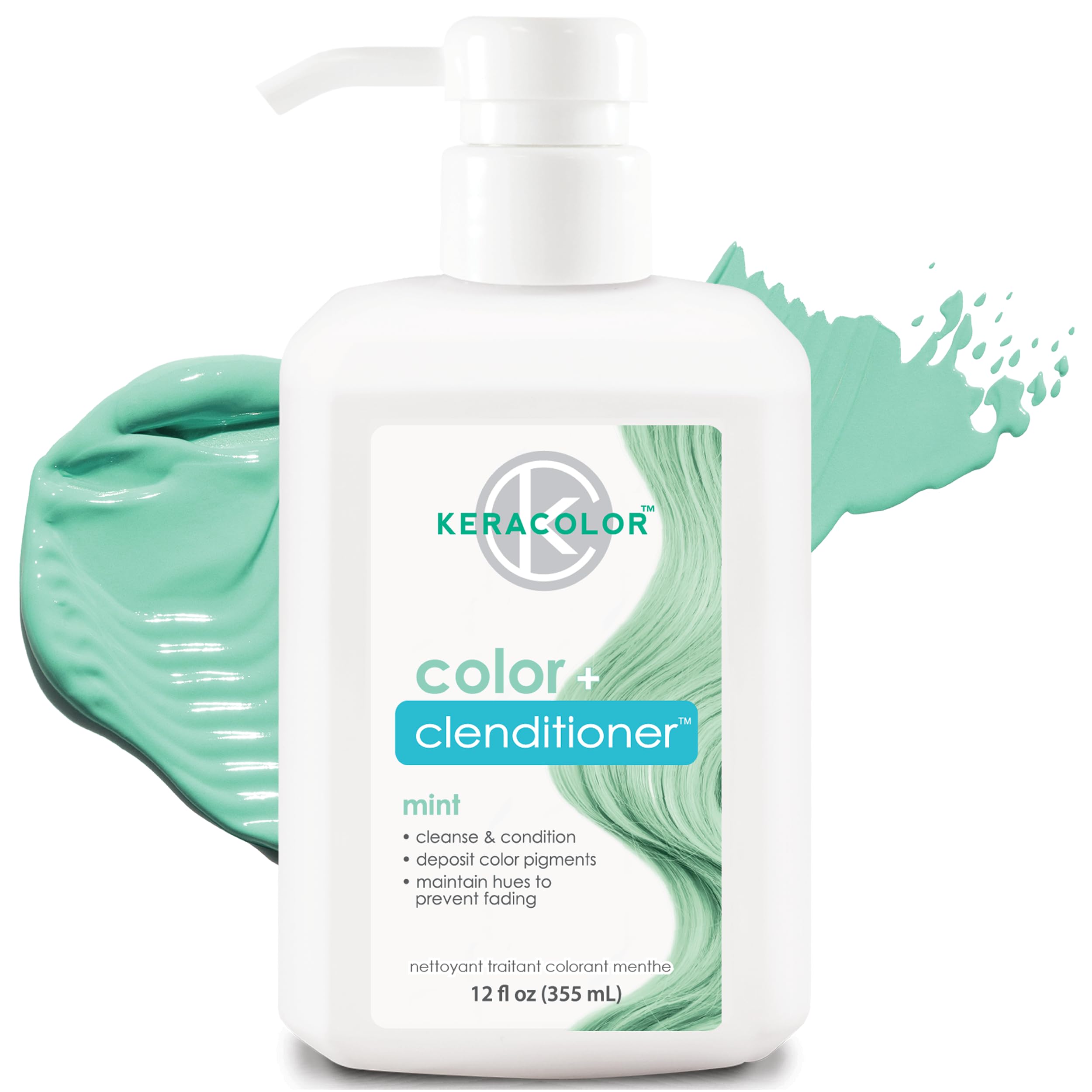 Keracolor Clenditioner Color Depositing Conditioner Colorwash - Instantly Infuse Color into Hair, 15 Colors | Cruelty Free : Mint