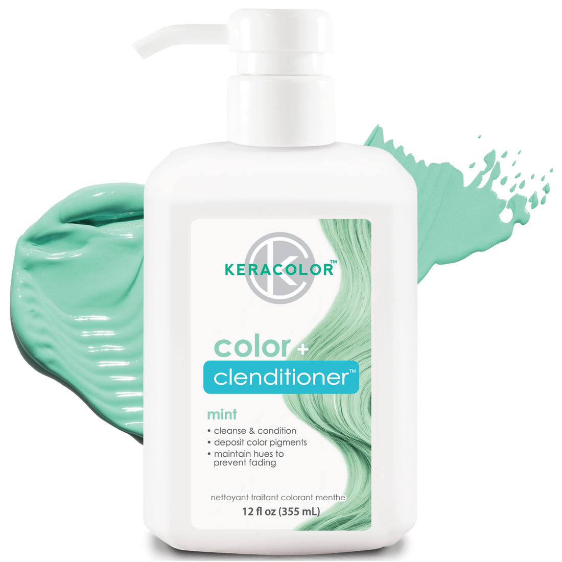 Keracolor Clenditioner Color Depositing Conditioner Colorwash - Instantly Infuse Color into Hair, 15 Colors | Cruelty Free : Mint
