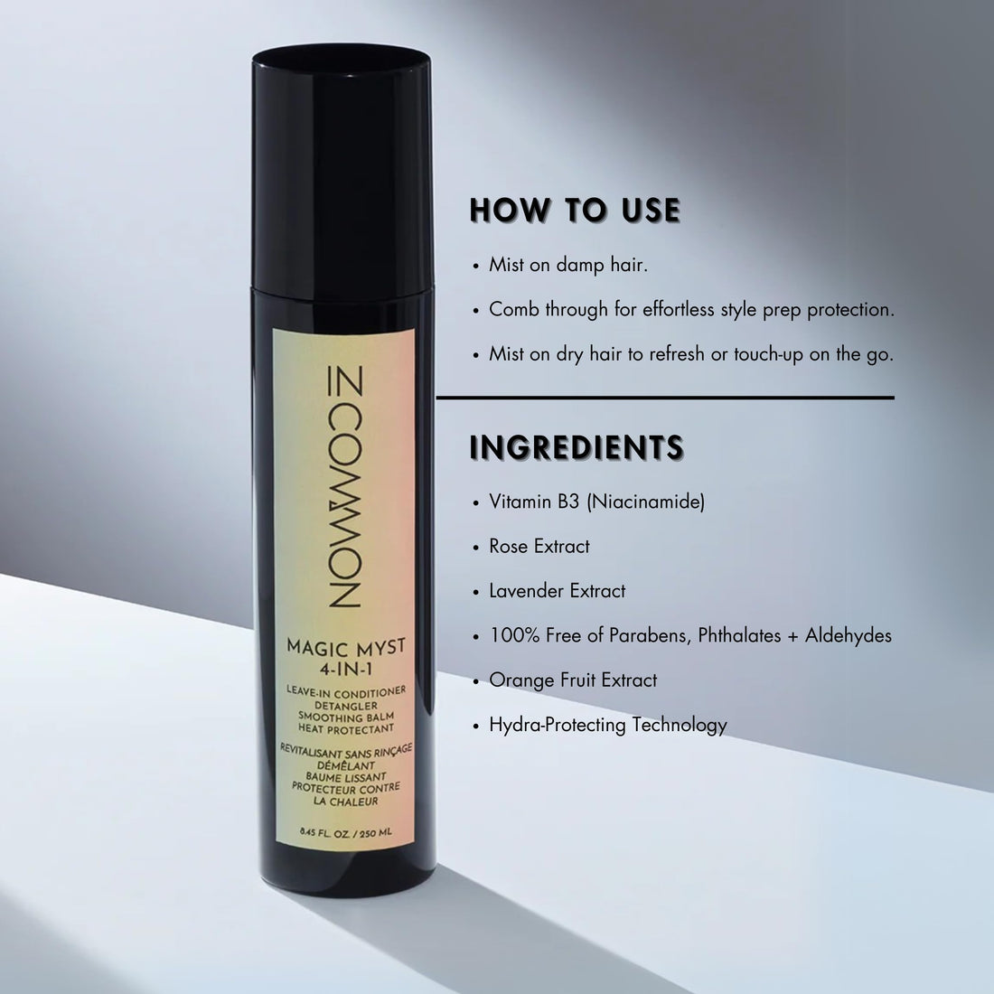 IN COMMON Magic Myst Universal Hair Elixir | 4-In-1 Leave-In Conditioner - Detangler - Heat Protectant (Pack of 2)