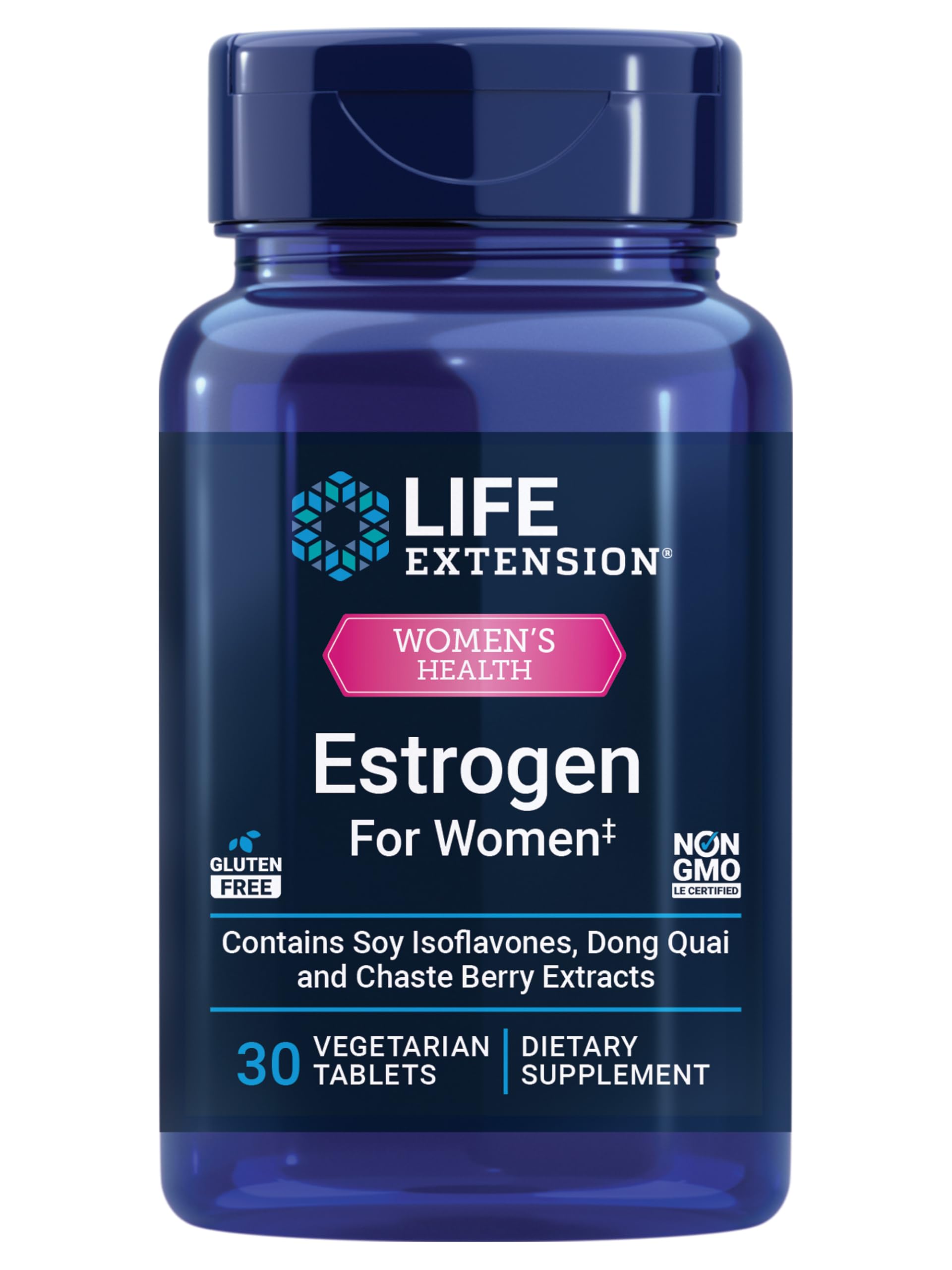 Life Extension Estrogen for Women, Helps Relieve hot Flashes and Night Sweats, Soy isoflavones, Norway Spruce Extract, chasteberry, Hormone-Free, Gluten Free, Non-GMO, Vegetarian, 30 Tablet
