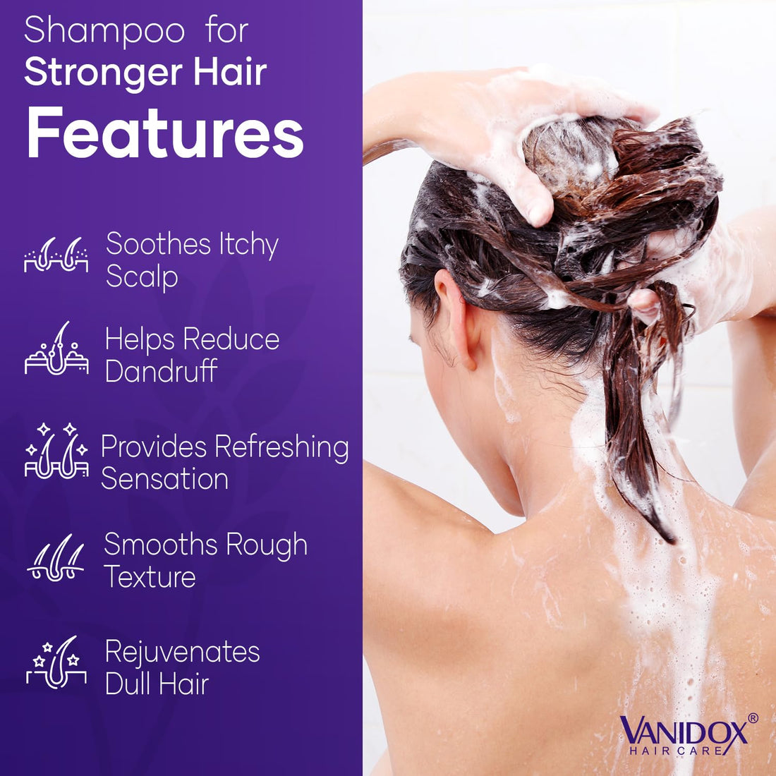 VANIDOX Tea Tree Lavender Mint Shampoo with 100% Pure Tea Tree Oil for Itchy, Dry Scalp - Deep Moisturizing & Cleansing - Sulfate & Paraben Free - Made in USA - 16 fl oz