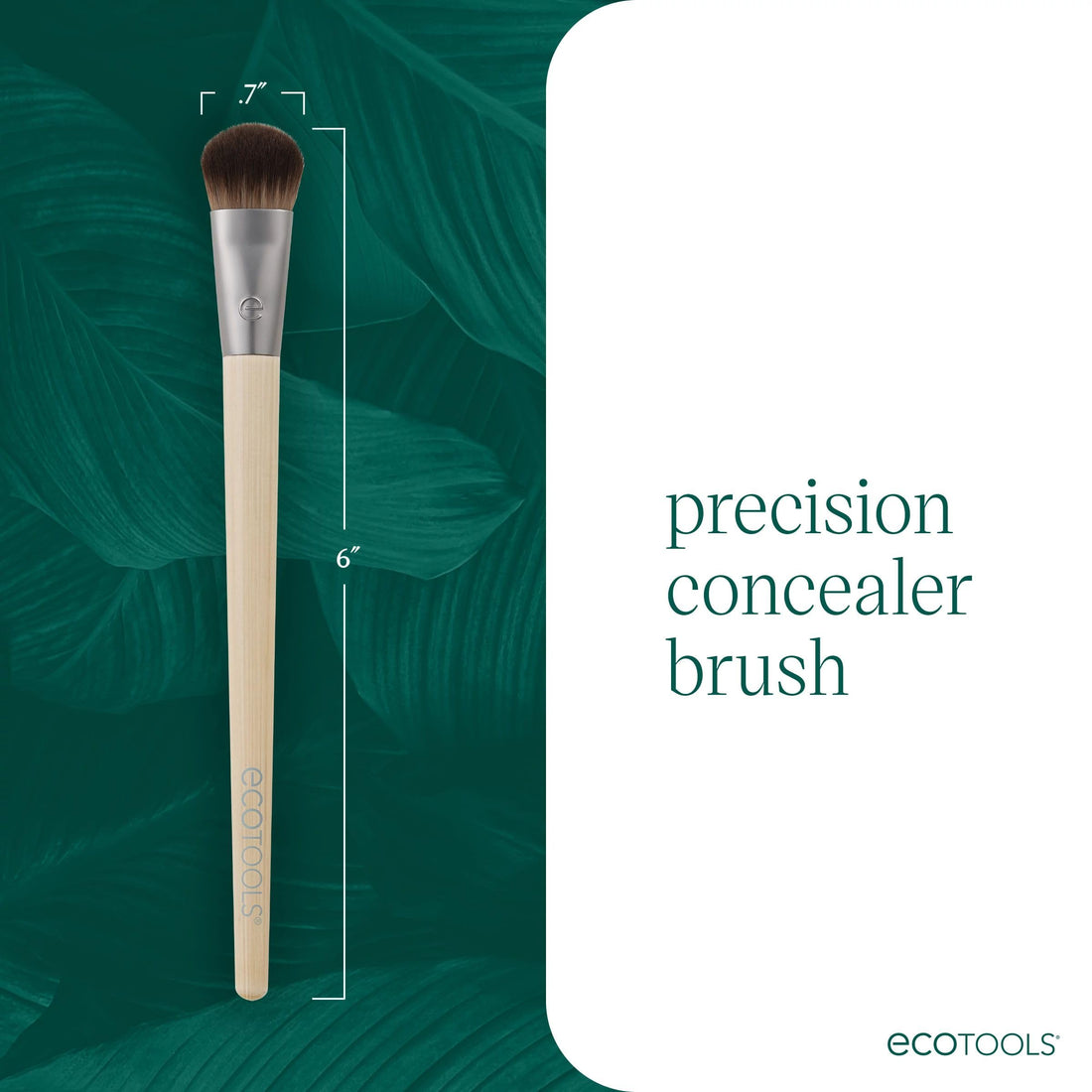 EcoTools Precision Concealer Makeup Brush, For Concealing Under Eyes & Imperfections, Sculpt Skin, Works With Liquid & Cream Makeup, Synthetic Bristles, Cruelty-Free & Vegan, 1 Count