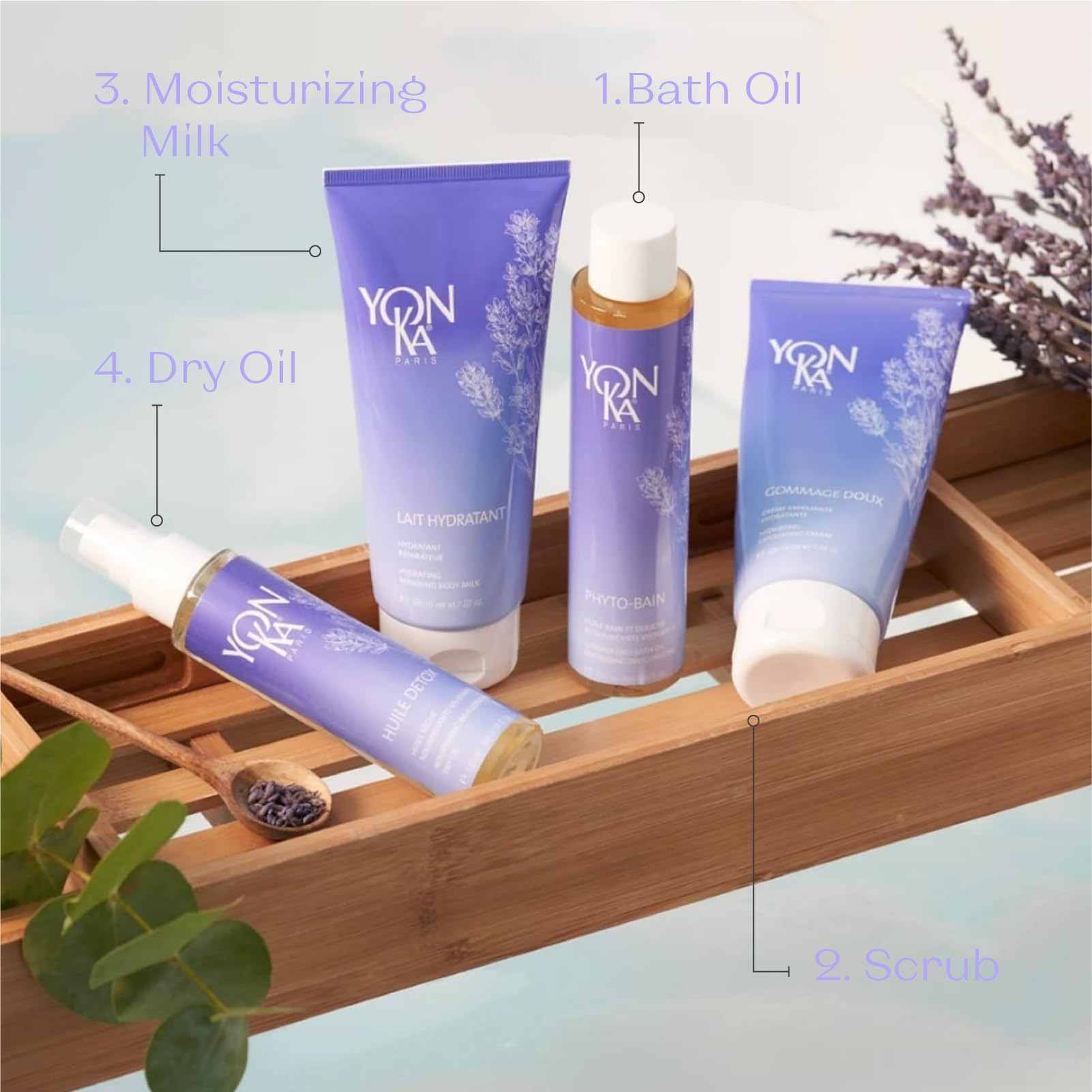 Yon-Ka French Lavender Bath Oil, Phyto Bain Relaxing and Toning Aromatherapy Oil for Dry Skin, Boosts Microcirculation for Wellness, Luxurious Provence Lavender and Rosemary, 100ml