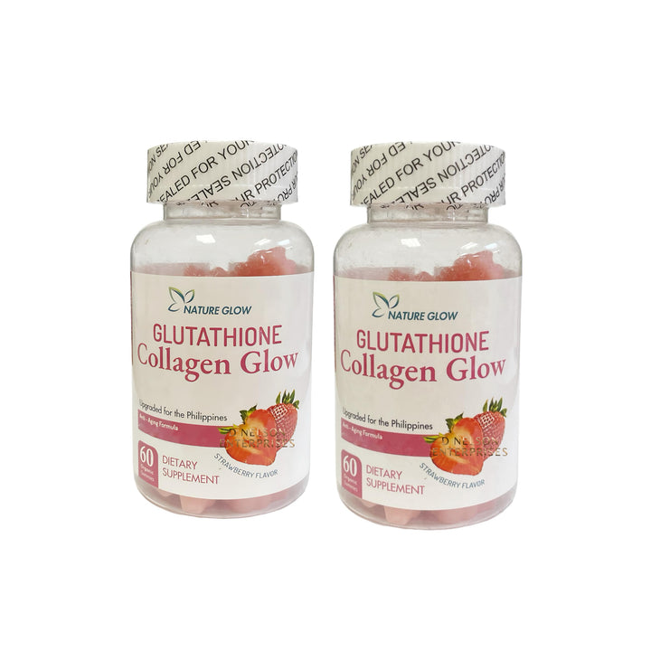 Generic Nature Glow Glutathione Collagen Glow, 60 Organic Chewable Gummies (Strawberry (2 Bottles))