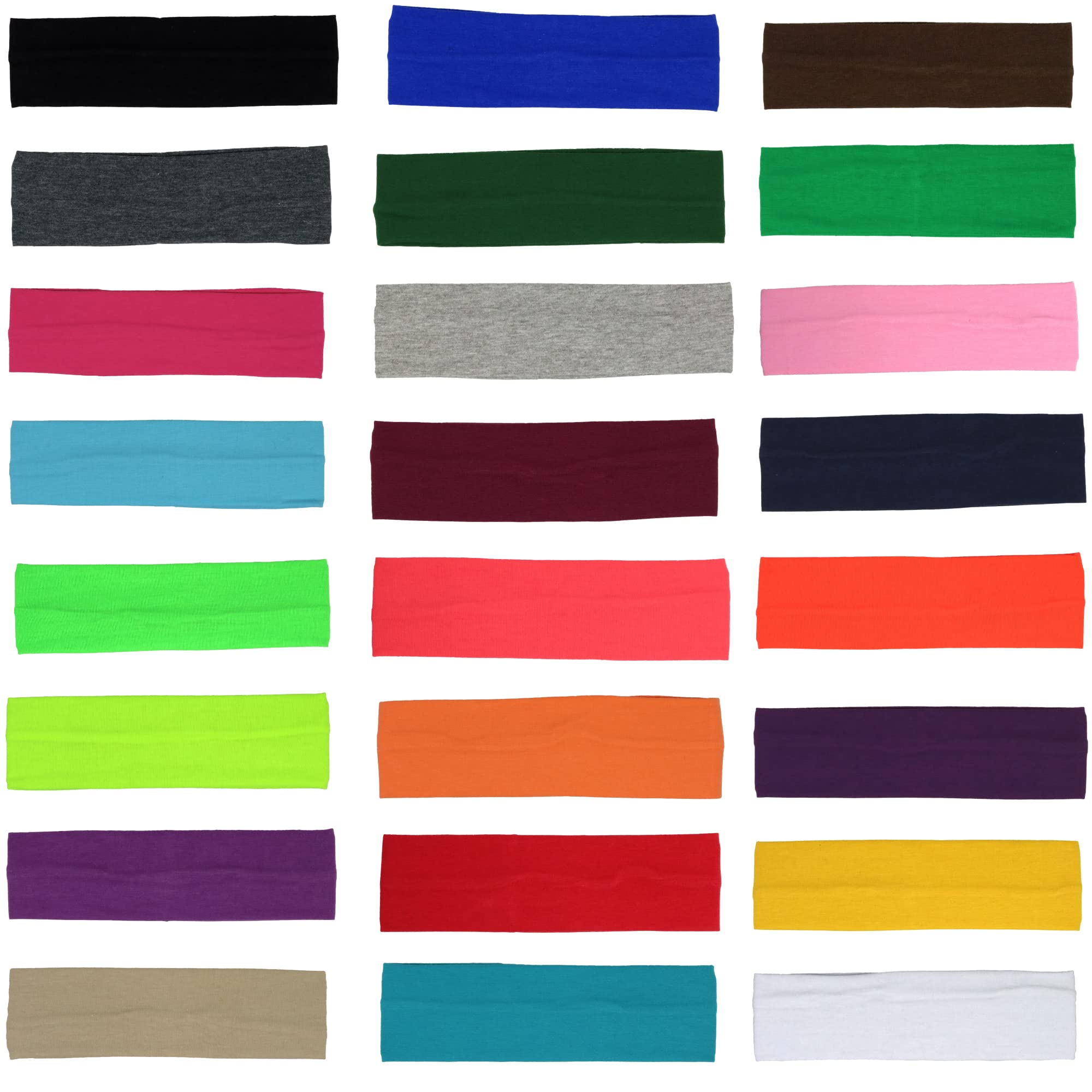 Kenz Laurenz Soft and Stretchy Elastic Cotton Headbands, (Pack of 12) - Navy