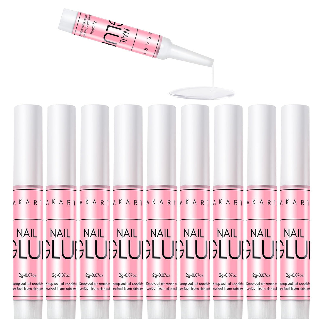 Makartt Super Strong Nail Glue for Press On Nails: Professional Acrylic Nails Nail Adhesive Bond Nail Tips Glue for Stick On Nails Long Lasting Nail Glue for Fake Nails Broken Nails Repair 10Pcs