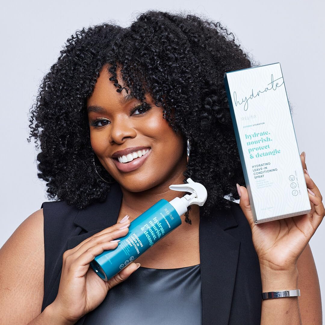 REVAIR Leave-In Conditioner Spray, Hydrating - Cruelty-Free, 8 Fl Oz (for Curly Hair, Heat Protection, Hair Detangler, Vegan Detangling Spray, Women)
