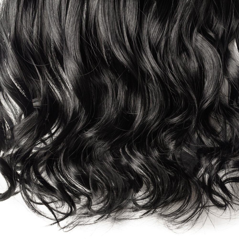 S-noilite Trendy 24/26 Straight Curly 3/4 Full Head One Piece 5clips Clip in Hair Extensions Long Poplar Style for Xmas Gifts (24 - Curly, dark black)