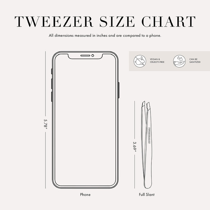 Tweezerman Stainless Steel Slant Tweezer - Eyebrow Tweezers for Women and Men (Platinum Silver)
