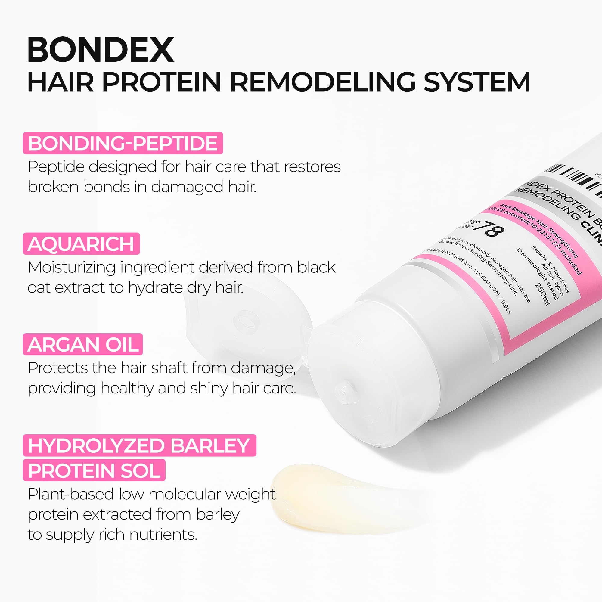 Dr.Melaxin Bondex Protein Bonding Remodeling Conditioner with Argan Oil | Hair Clinic for Shiny Hair | Strengthening Keratin & Peptides Bonder | Repair & Restore Strength of Dry, Damaged Hair