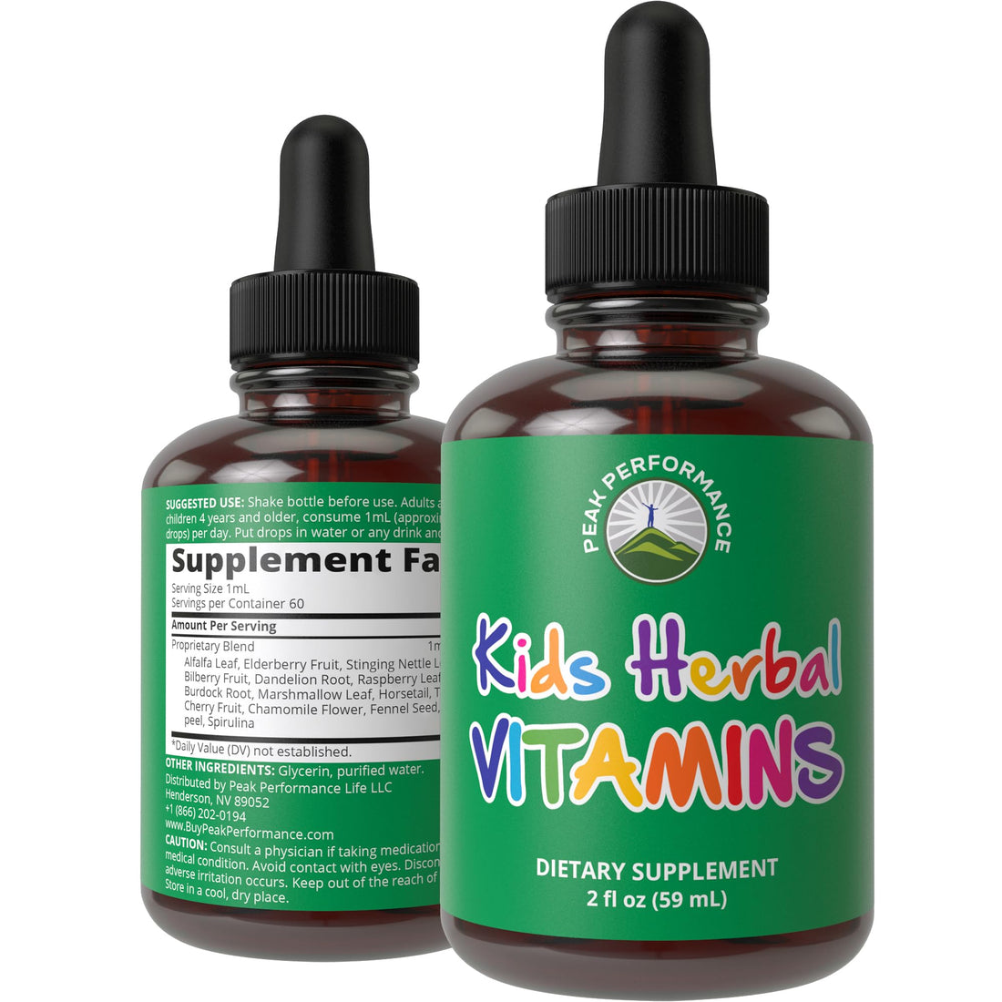 Kids Vitamins From Herbs. Liquid Kids Herbal Multivitamin. No Bitter Taste. Sugar Free 14-in-1 Vegan Supplement Drops For Toddlers, Children, Teens. Mixed In Water They Won't Even Taste It