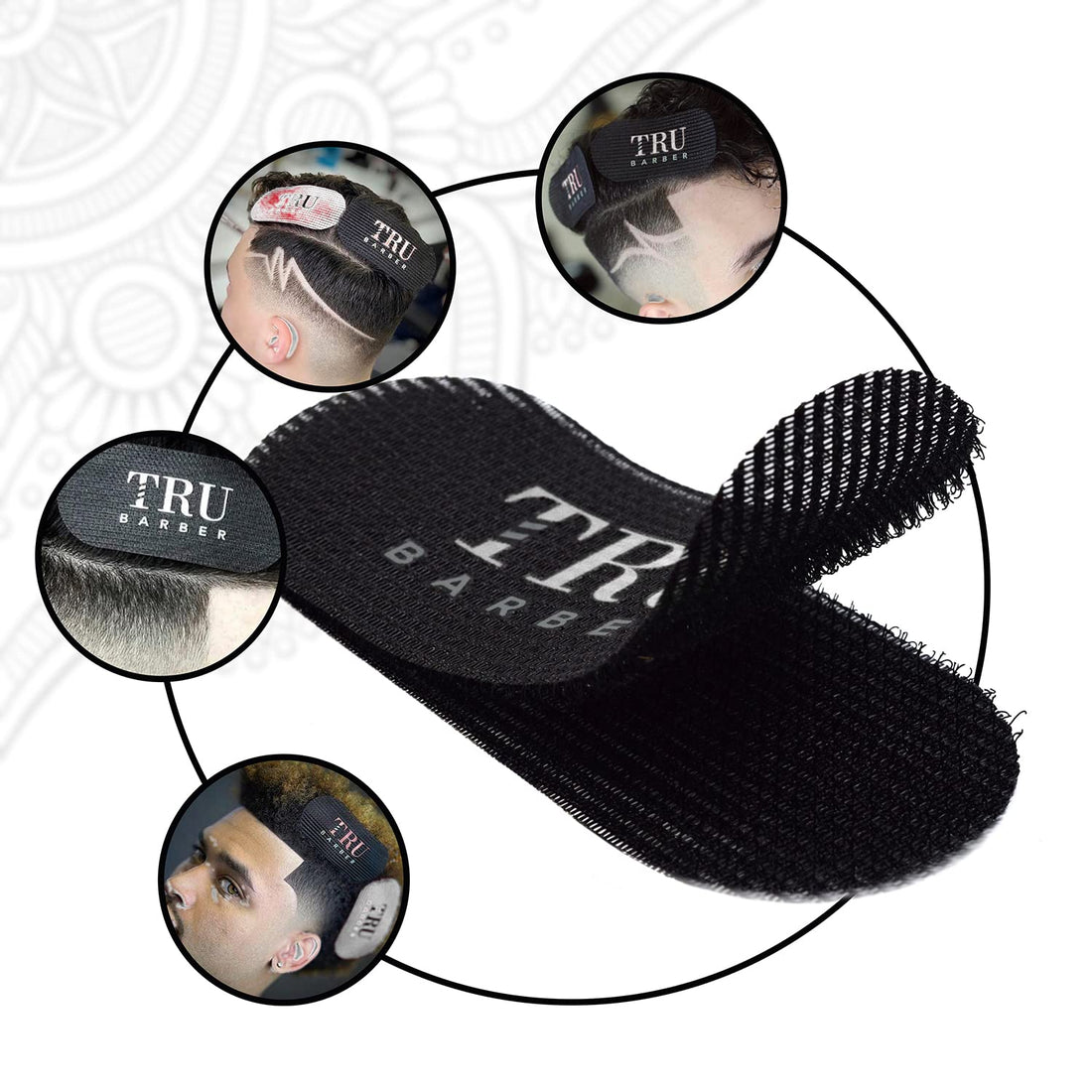 TRU BARBER HAIR GRIPPERS BUNDLE PACK 6 PCS for Men and Women - Salon and Barber, Hair Clips for Styling, Hair holder Grips (Black)