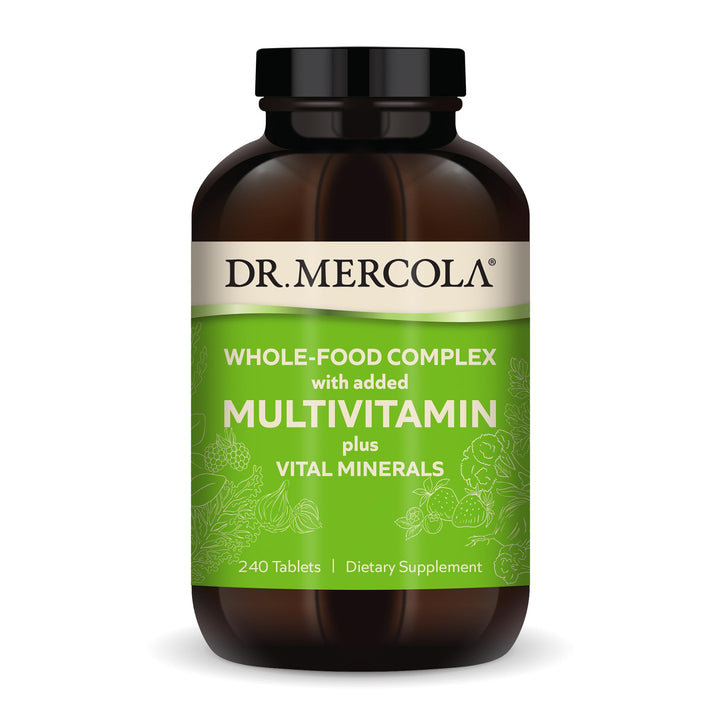Dr. Mercola Whole-Food Complex with Added Multivitamin Plus Vital Minerals, 30 Servings (240 Tablets), Dietary Supplement, Supports Overall Health