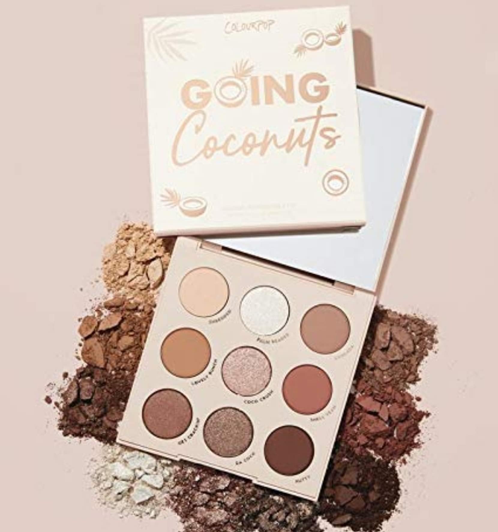 Colourpop ''Going Coconuts'' Shadow Palette - 9 Pan Eyeshadow Palette Full Size, No Box, 0.03 Ounce