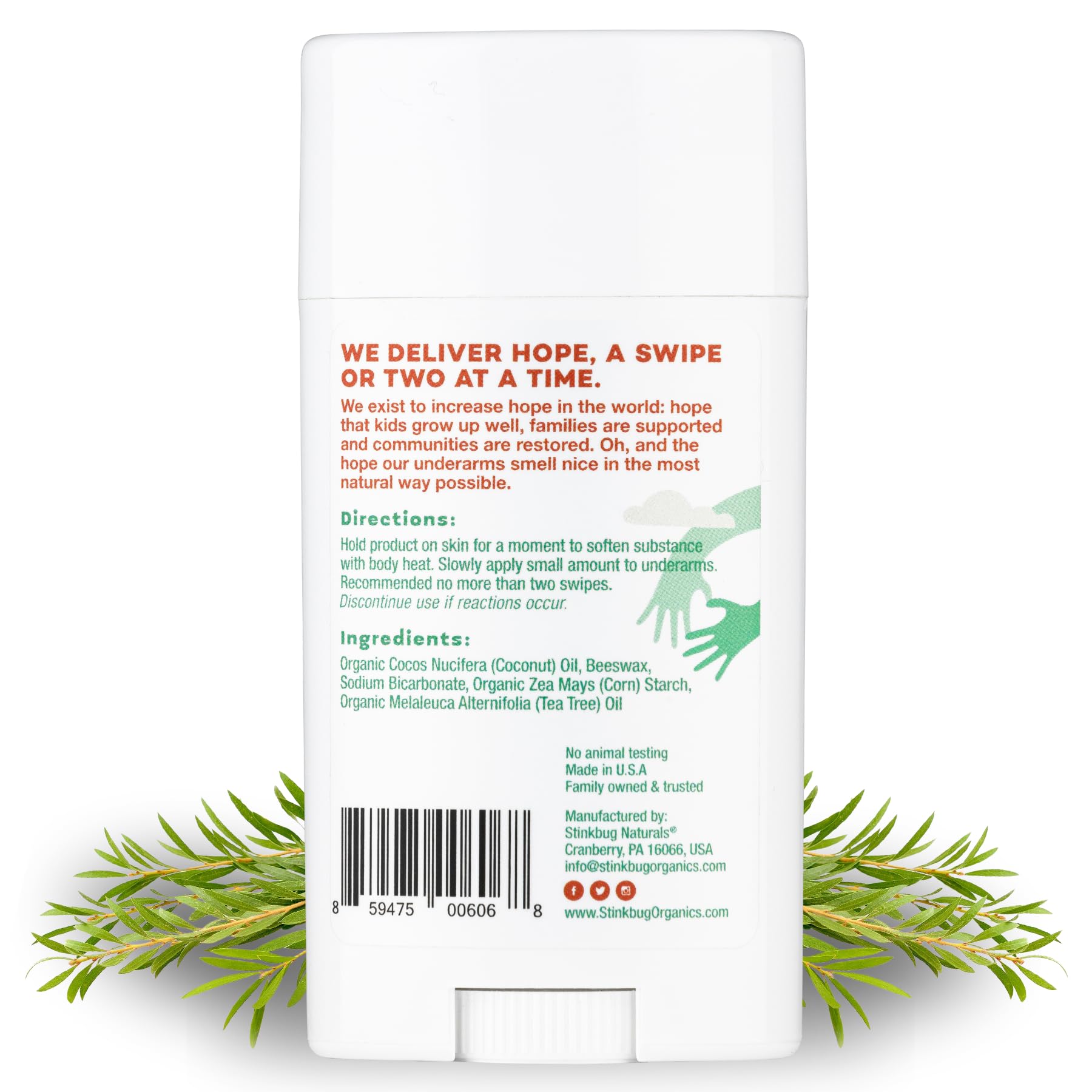 Stinkbug Naturals Tea Tree Deodorant Stick, 2.1 Ounce -- 1 each