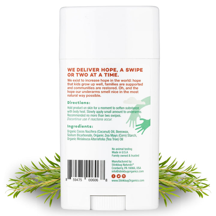 Stinkbug Naturals Tea Tree Deodorant Stick, 2.1 Ounce -- 1 each