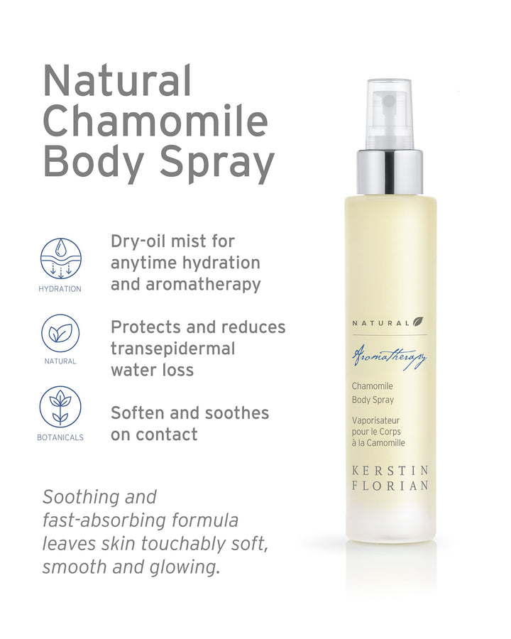 Kerstin Florian Natural Chamomile Body Spray, Dry Oil Body Mist Leaves Skin Moisturized and Glowing 100ml/3.4 fl oz