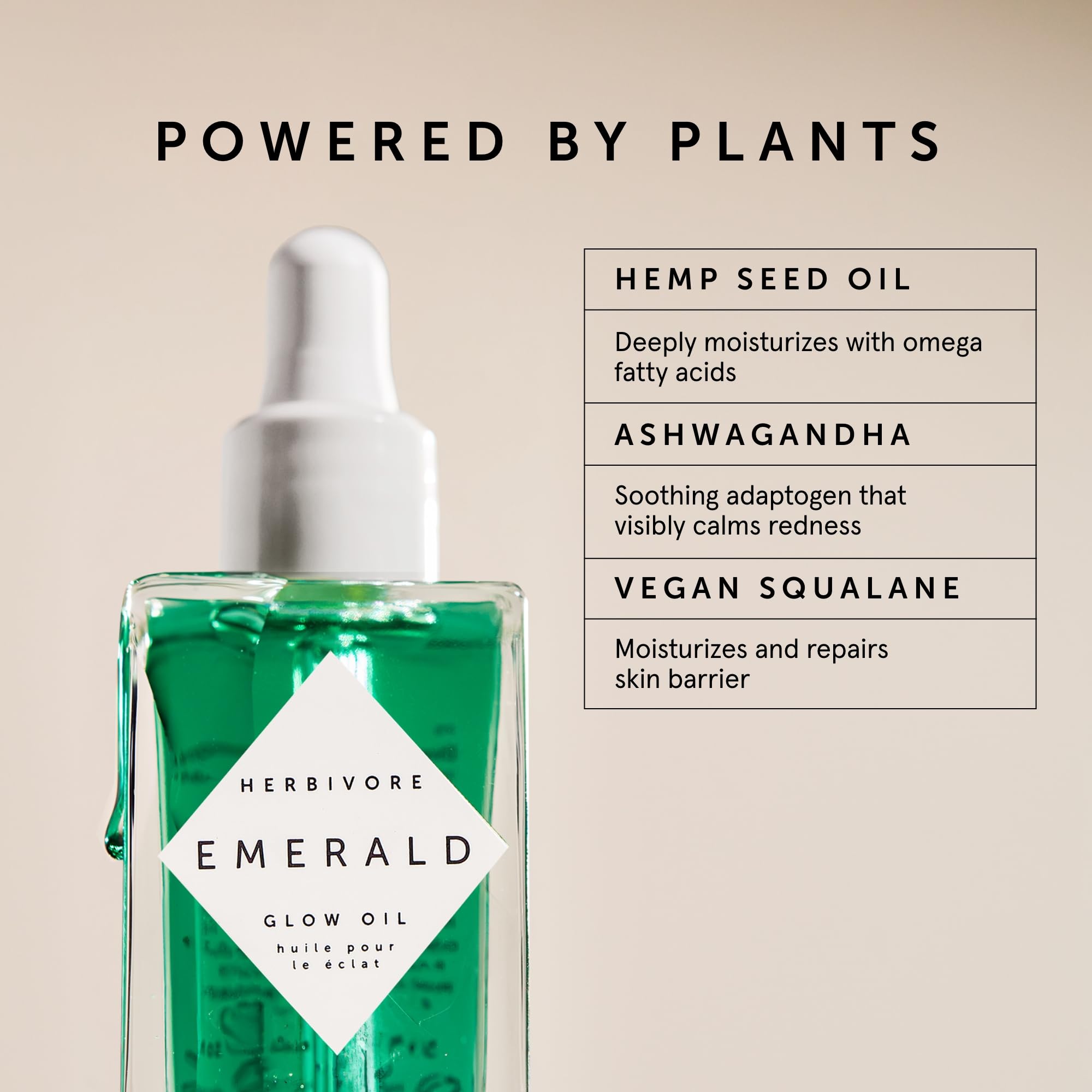 HERBIVORE Emerald Deep Moisture Glow Oil for Face – Hydrating Facial Oil, Calming & Moisturizing, Plant-based, Vegan, Cruelty-free, 30mL / 1 oz
