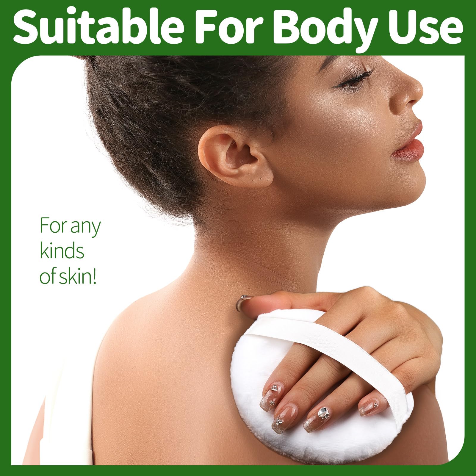 Teenitor 6pcs Powder Puff 4.13 Inch lrage Powder Puff, Powder puffs for Body Powder, Large Round Velour Powder Puff Loose Powder Puff, Body Powder Puff White