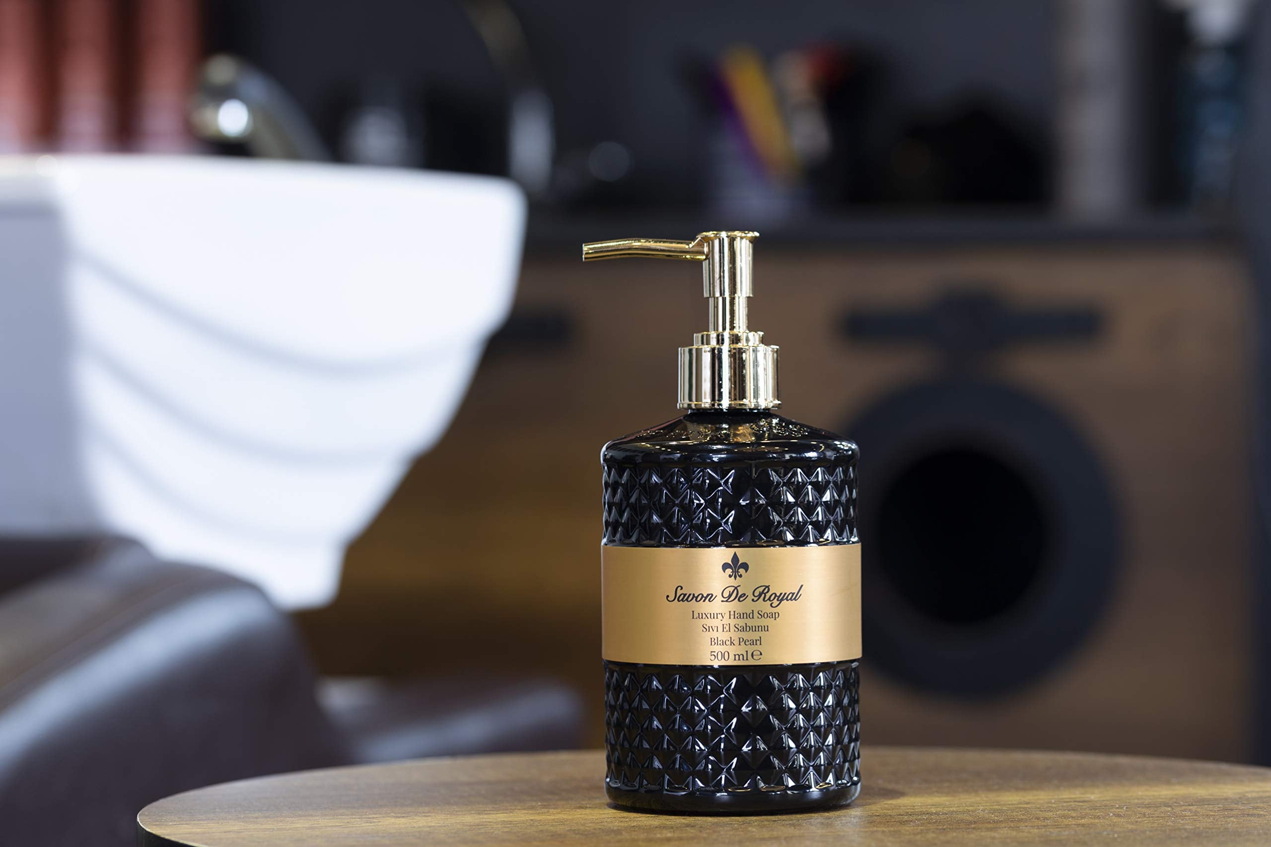 Savon De Royal Black Pearl Liquid Hand Soap - Liquid Hand Wash, Multi Purpose Liquid Soap in Pump Dispenser, Sweet Orange Scent, 16.9 fl oz